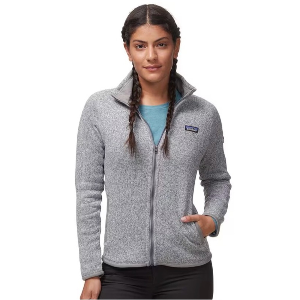Patagonia Zip-Up Gray Better Sweater Size Large Full Zip Birch White Women’s